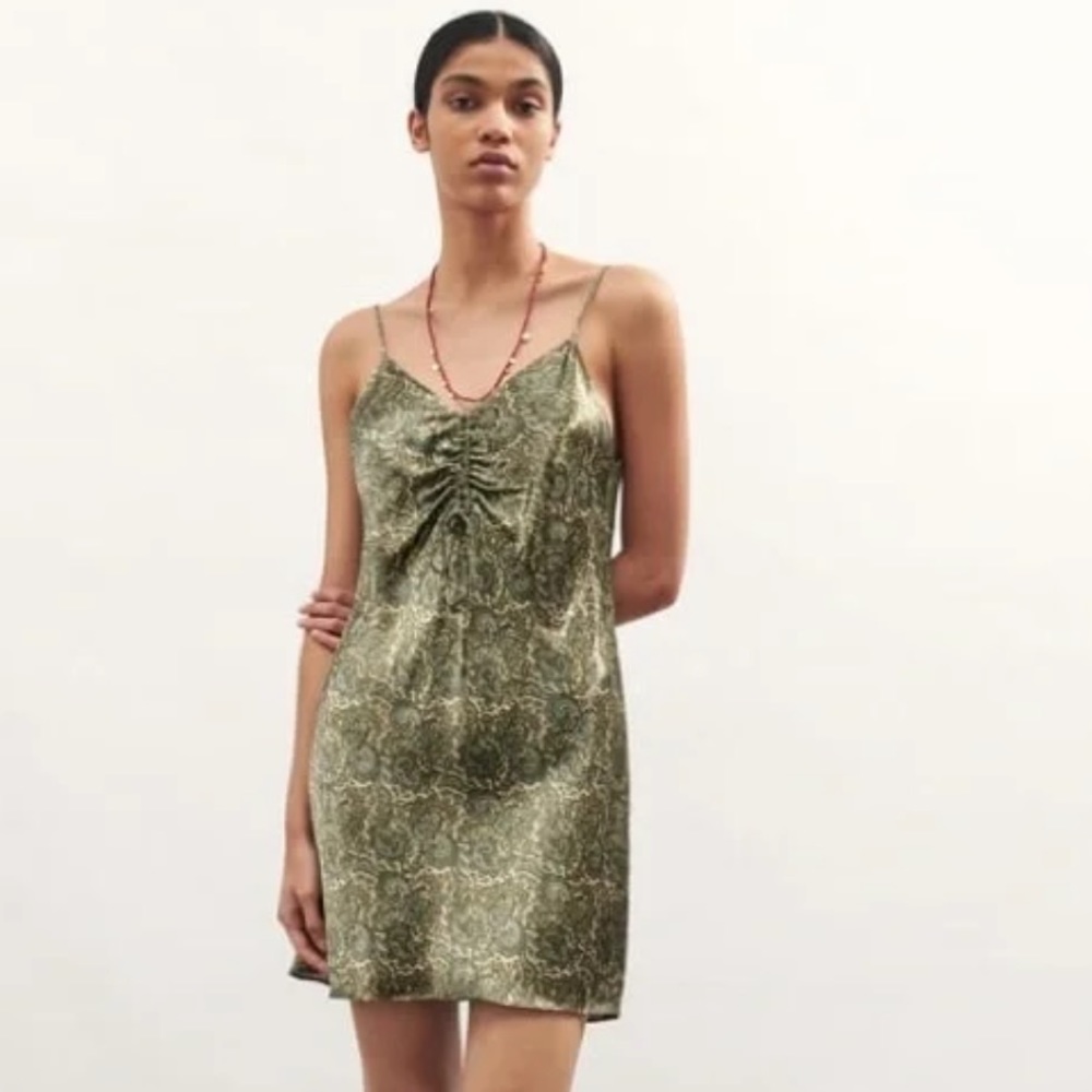 Zara satin effect paisley mini dress